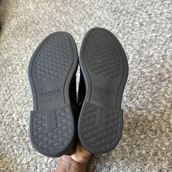 Vagabond Shoemakers Black Patent Leather Ankle Boots Lace Up Zip Combat 36 US 6 - Picture 7 of 7